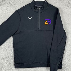 Mizuno Performance Pullover Jacket Adult XL Black Half Zip Long Sleeve Logo Mens